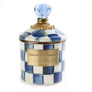 MacKenzie-Childs Royal Check Demi Canister. NWT in original packaging.